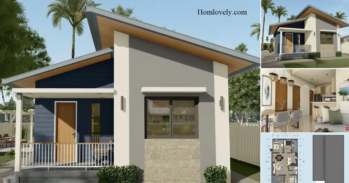 7 x 10 M One Storey Modern Small House Design With 3 Bedrooms ~ Homlovely.com