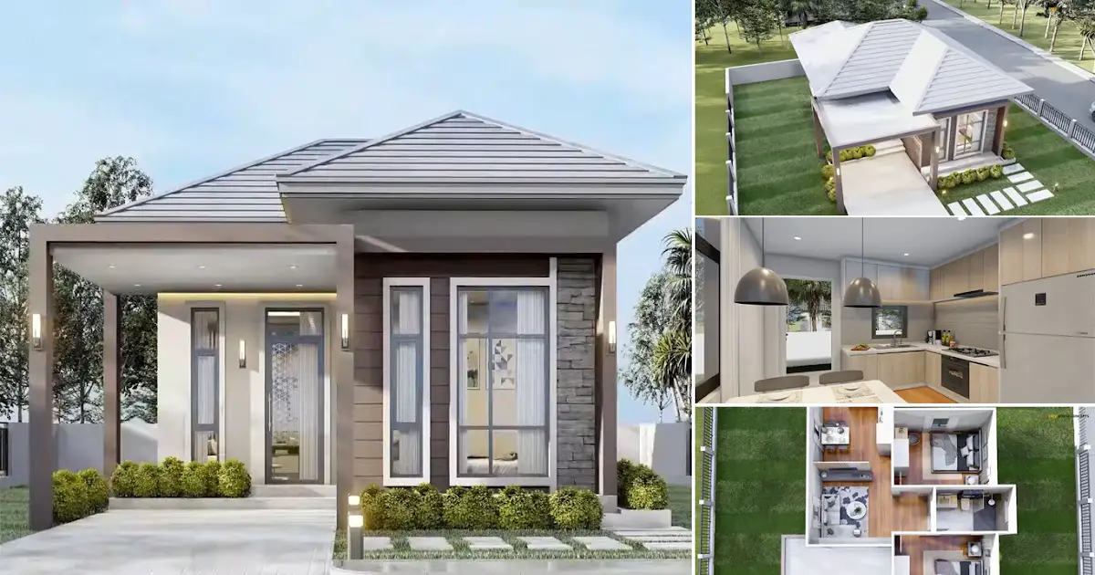 7 x 10 Meters Tropical House Design Ideas with 2 Bedroom ~ Homlovely.com