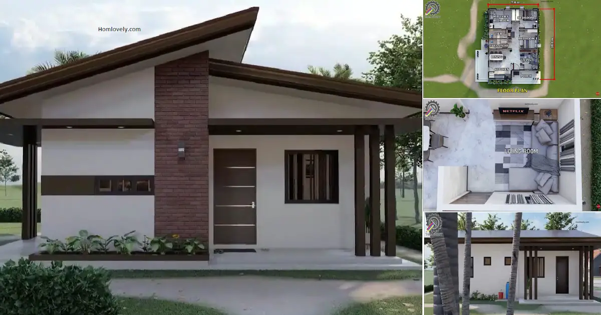 7 x 10 m Minimalist House Design with 3-BEDROOMS ~ Homlovely.com