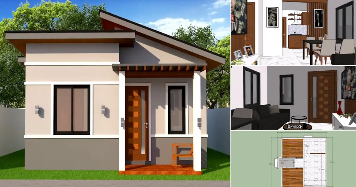 7 x 6 M (42 Sqm) Small House Design with 2 Bedrooms ~ Homlovely.com