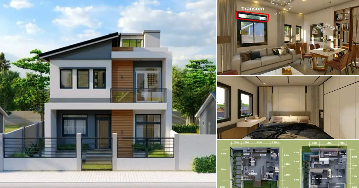 7 x 8 m Simple 2 Storey House Design with 4 Bedrooms ~ Homlovely.com