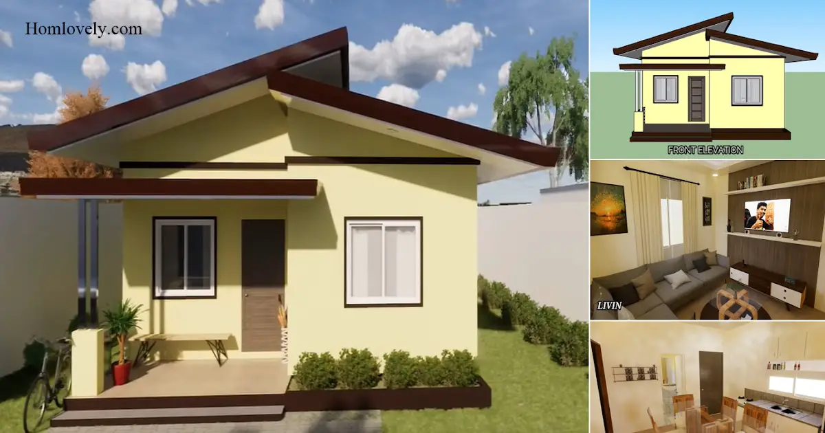 7 x 9 M Simple But Comfort Small House Design With 3 Bed + 2 Bath ~ Homlovely.com