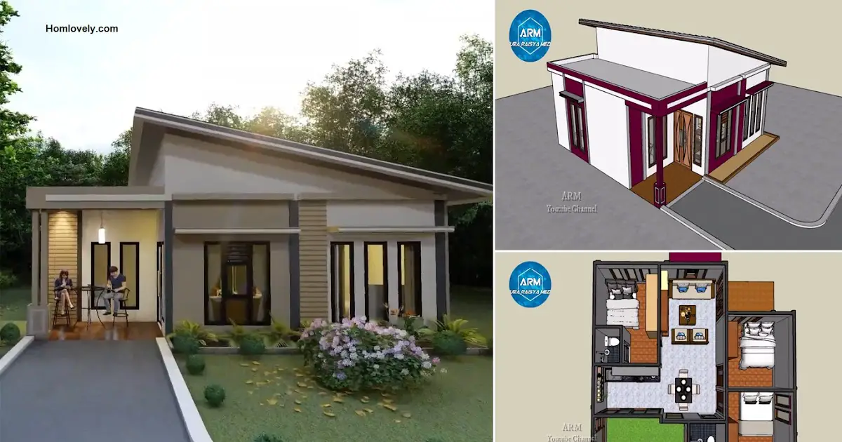 72 Sqm Modern Bungalow House Design with 3 Bedroom ~ Homlovely.com