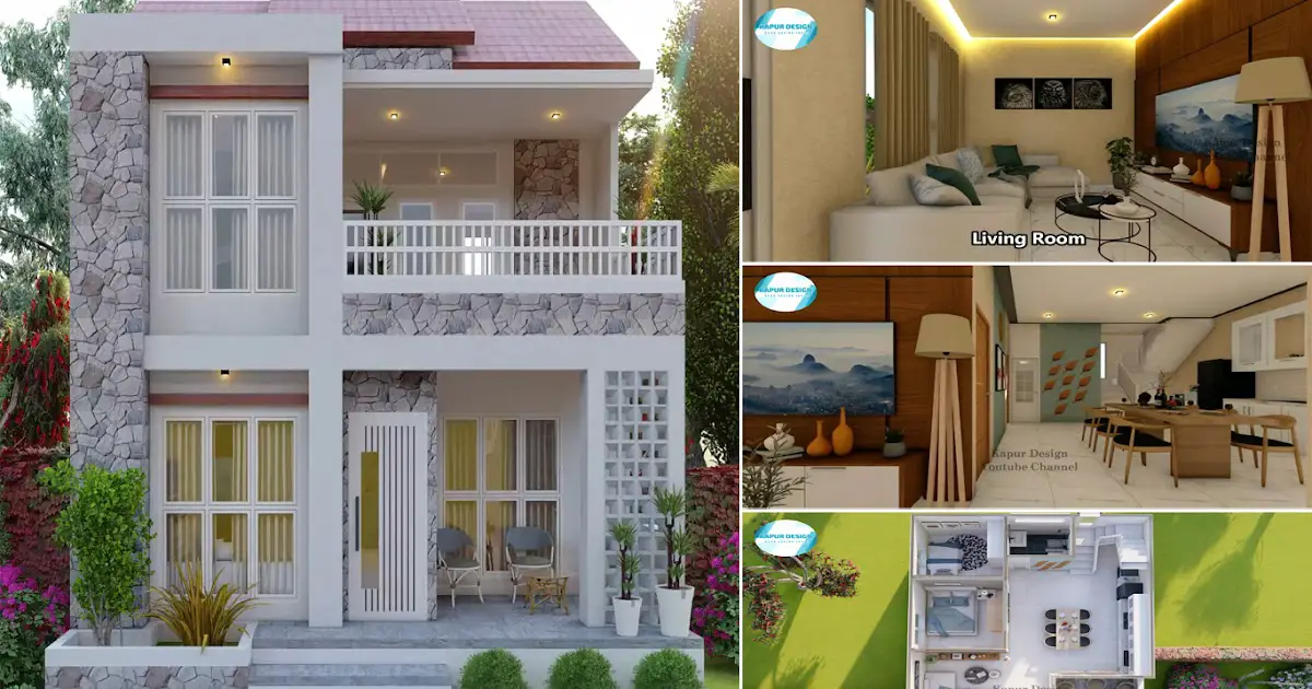 7.5 x 9 M Modern 2-Storey House Design with 4 Bedrooms ~ Homlovely.com