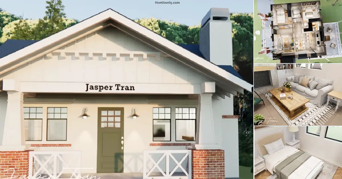 780 sqft Simple and Elegant Bungalow House Design ~ Homlovely.com