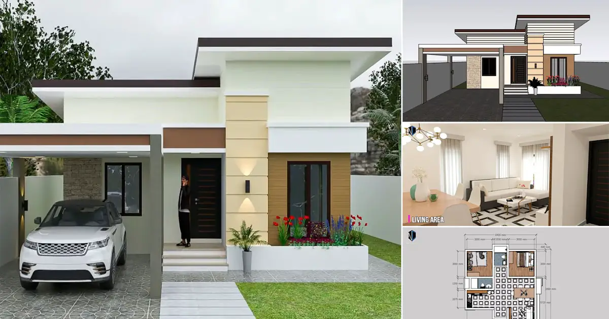 79 sqm Simple Modern House with 2 Bedrooms + Floor Plan ~ Homlovely.com