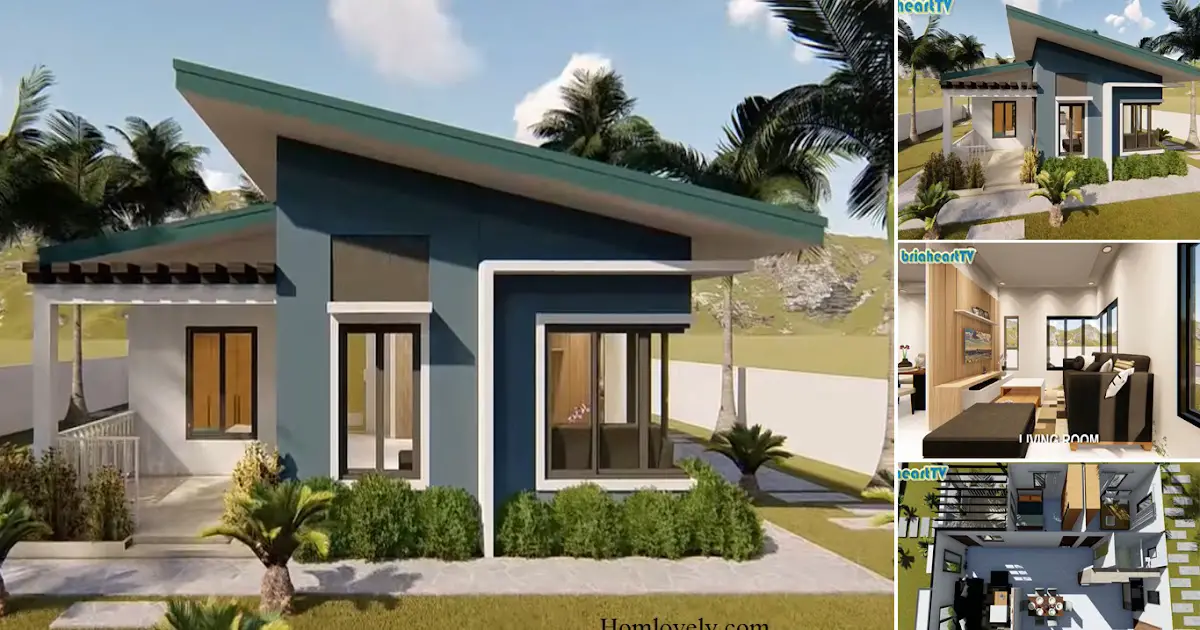 8 x 10 M Stylish Small House Design With 2 Bedroom + Floor Plan ~ Homlovely.com