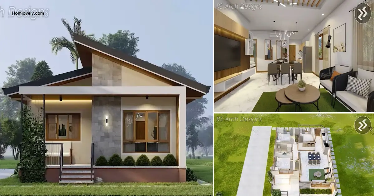 8 x 9 M Modern Bungalow House Design with 3 Bedroom ~ Homlovely.com