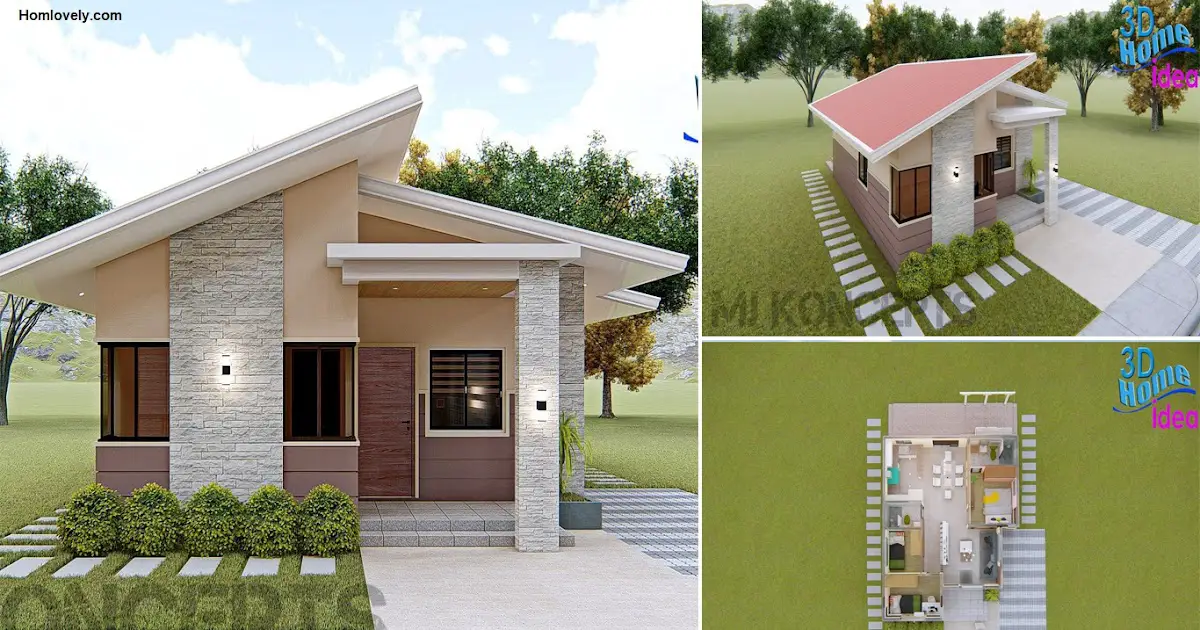 8 x 9 M Small House Design with 3 Perfect Bedroom ~ Homlovely.com
