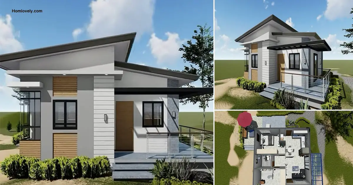 80 Sqm Simple Modern House Design with 2 Bedroom ~ Homlovely.com