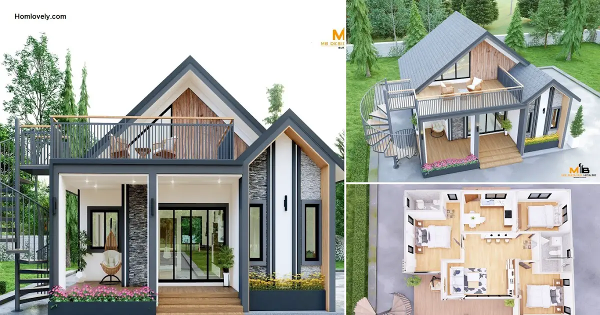 83 Sqm Trendy House Design Ideas with Roof Deck ~ Homlovely.com