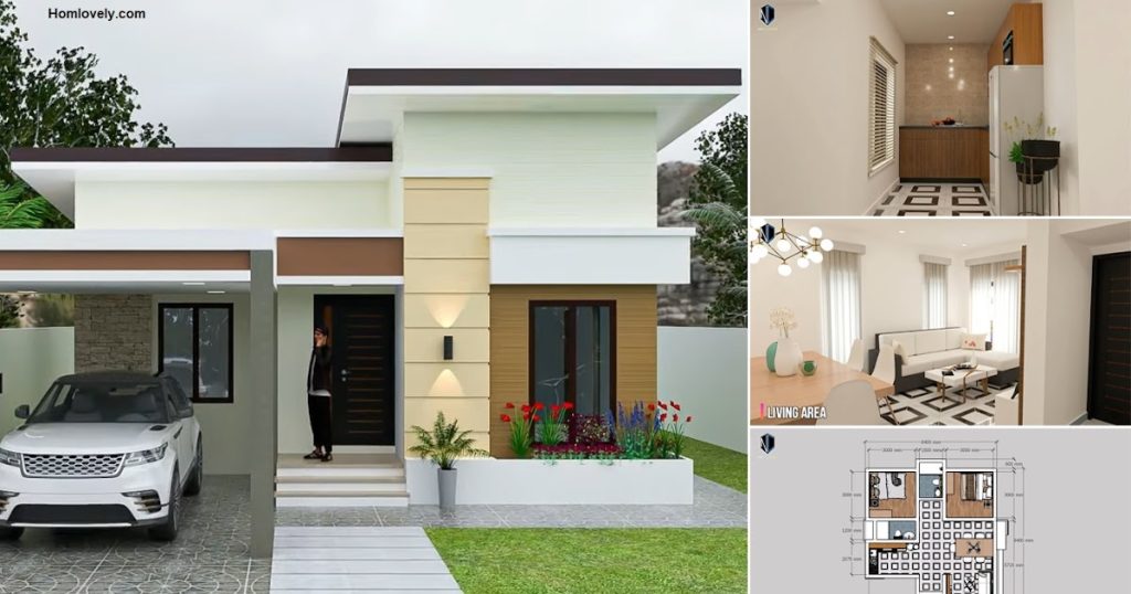 8.4m x 7m Simple Modern House Design with 2 Bedrooms ~ » HouseDesigns