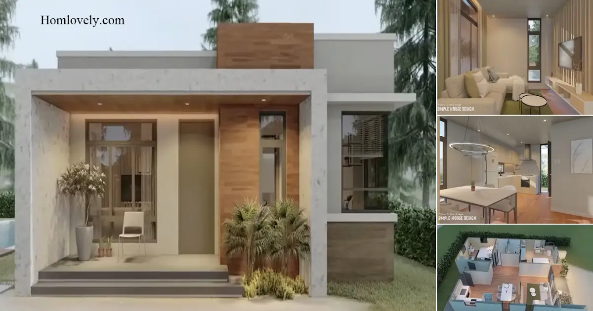 85 SQM Box Type Modern Small House Design With 2 Bedrooms ~ Homlovely.com