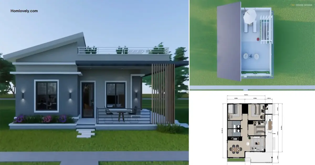 85 Sqm Small Bungalow House Design with Deck and 3 Bedroom ~ Homlovely.com