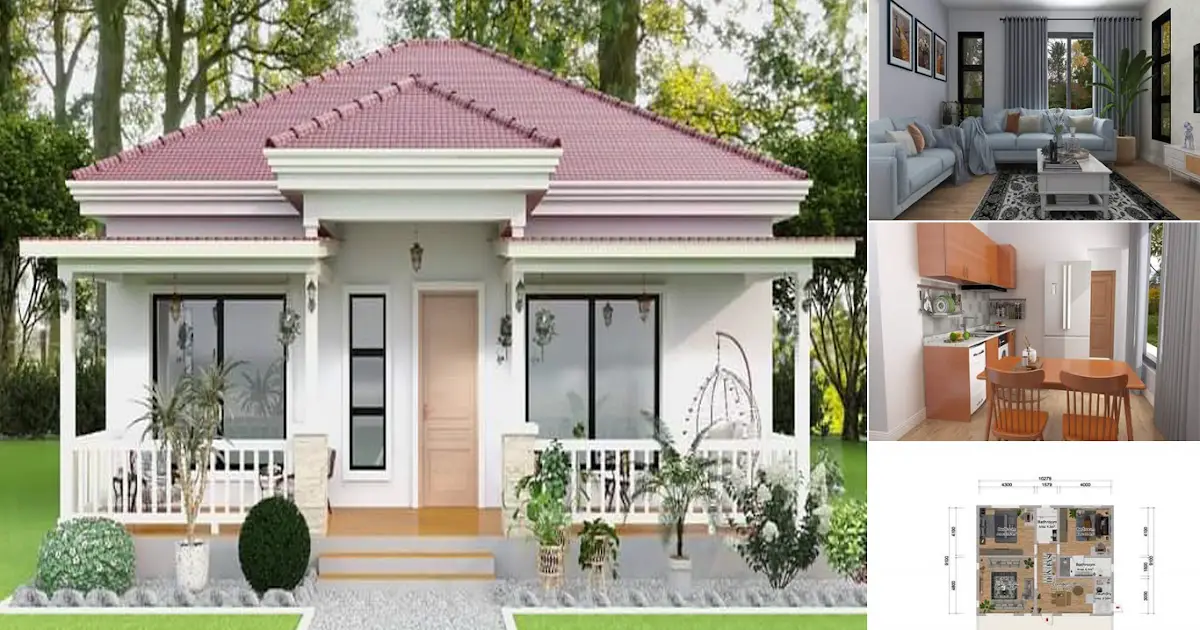 9 x 10 M Modern Bungalow House Design With 2 Bedroom + Floor Plan ~ Homlovely.com