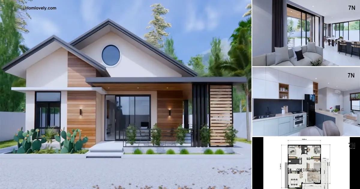 9 x 11 Meter Gorgeous Small House Design with 3 Bedrooms ~ Homlovely.com