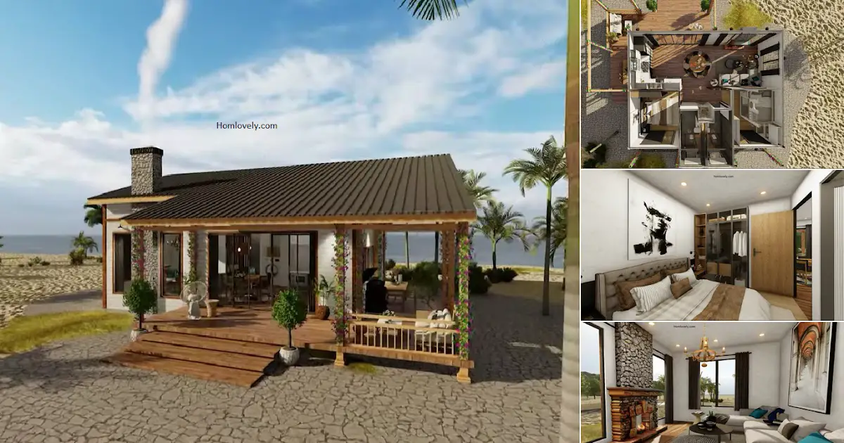 9 x 7 M House Design with 2 BEDROOMS + Floor Layout ~ Homlovely.com