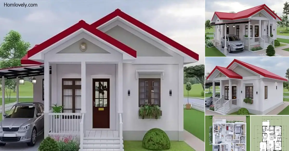 9 x 8 M Minimalist House Design Ideas With 3 Bedroom + Floor Plan ~ Homlovely.com