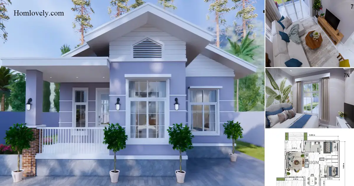 9 x 9 M Modern Small House Design Plan With 2 Bedroom ~ Homlovely.com