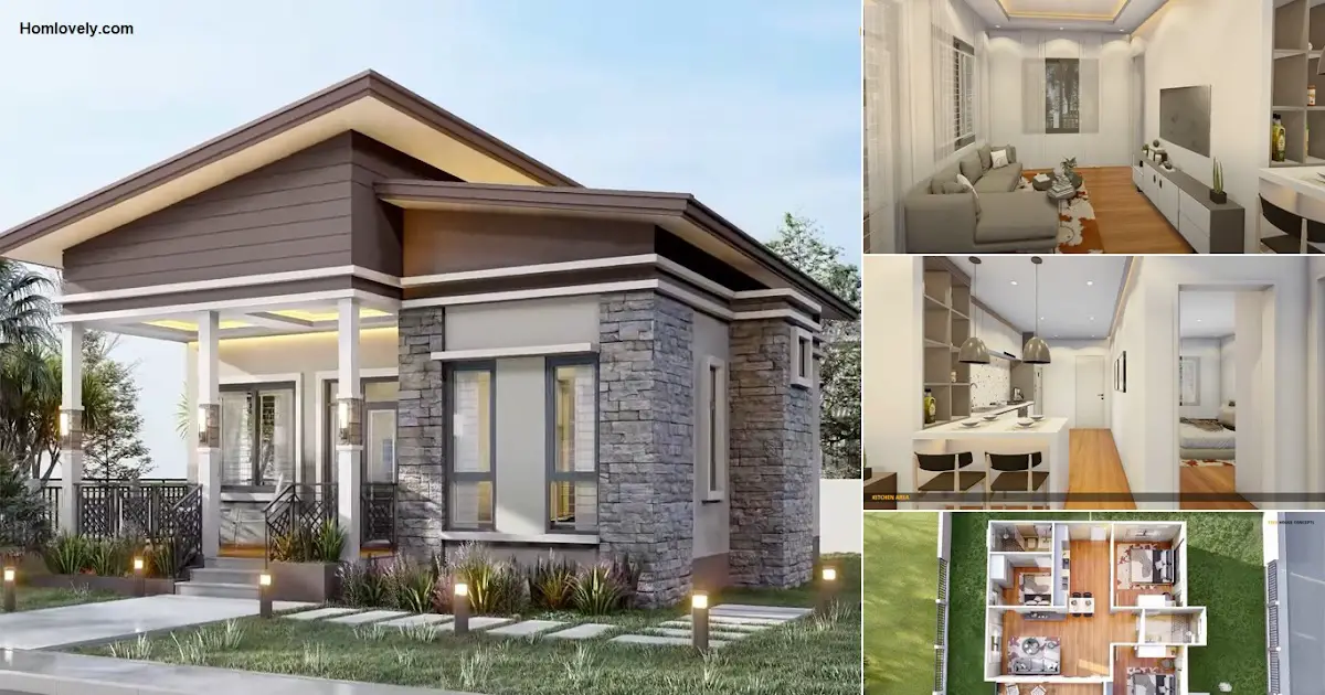 90 Sqm House Design Ideas with 3 Bedroom ~ Homlovely.com