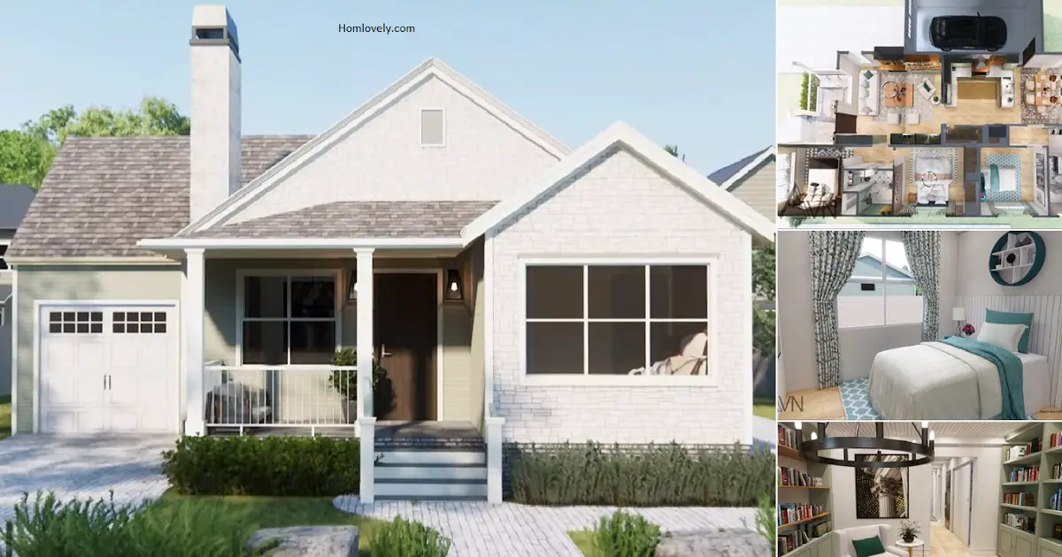 A Lovely Cottage House Idea with 3 BEDROOMS + Floor Layout ~ Homlovely.com