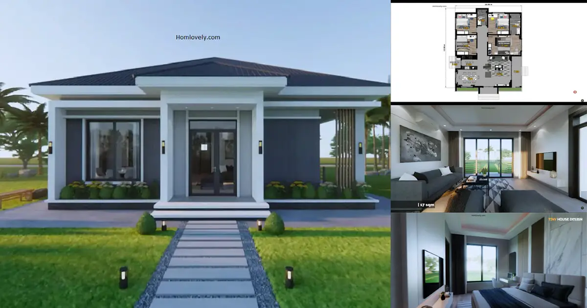 A Perfect 125 SQM House Design + 4 BEDROOMS ~ Homlovely.com