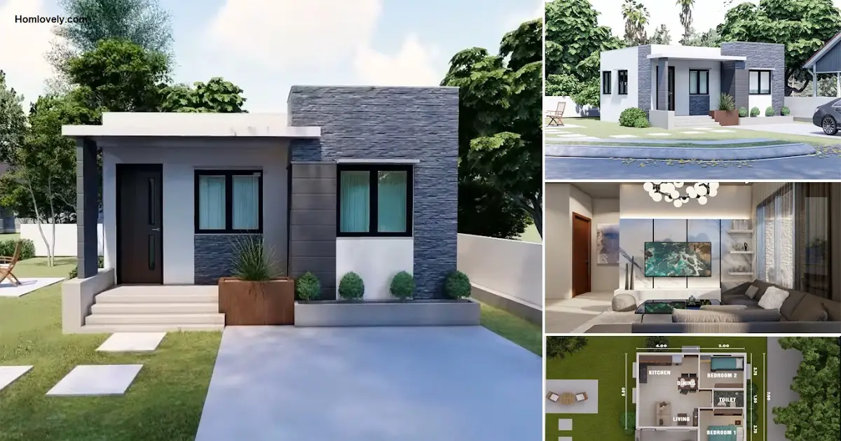 A Small House Design (50 sqm) with Floor Plan ~ Homlovely.com