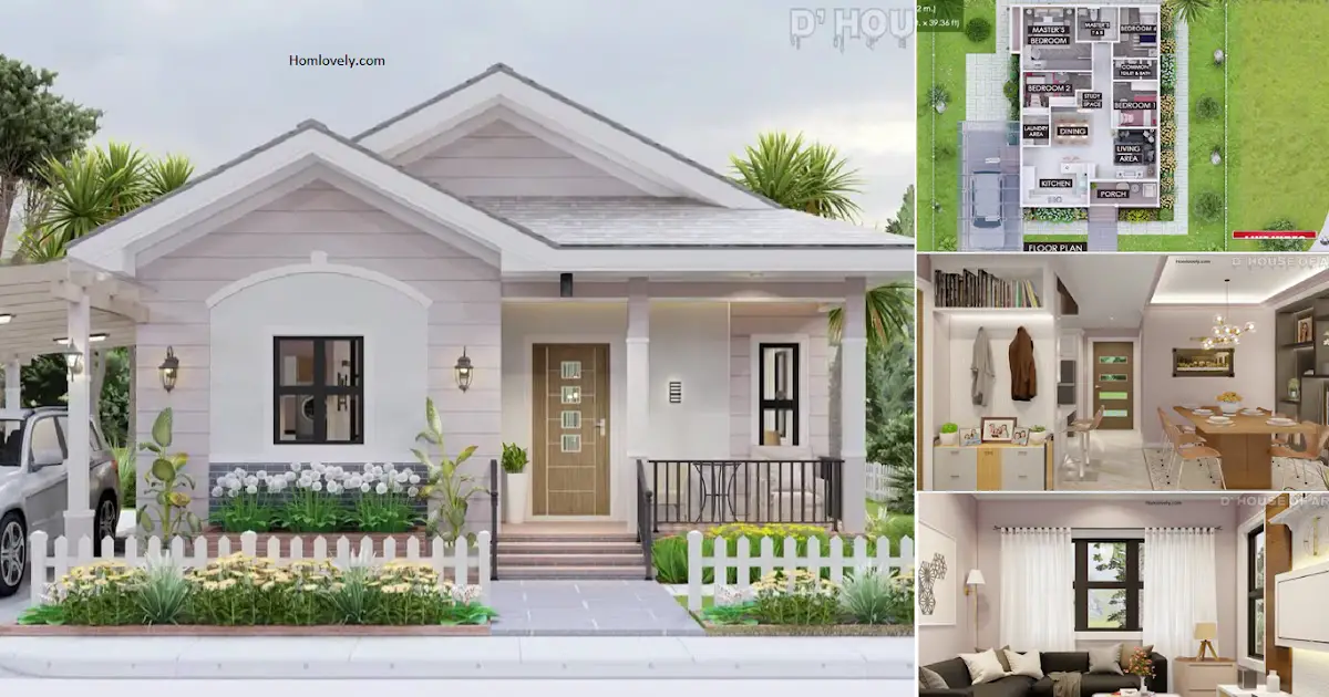 Adorable 8 x 12 M House Design with 4 BEDROOMS + Floor Plan ~ Homlovely.com