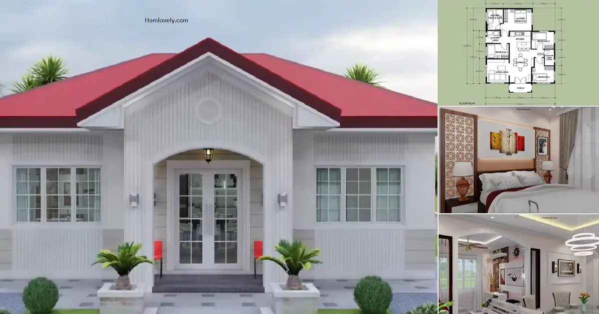 Adorable 85 sqm House Design ( 4 BEDROOMS) ~ Homlovely.com