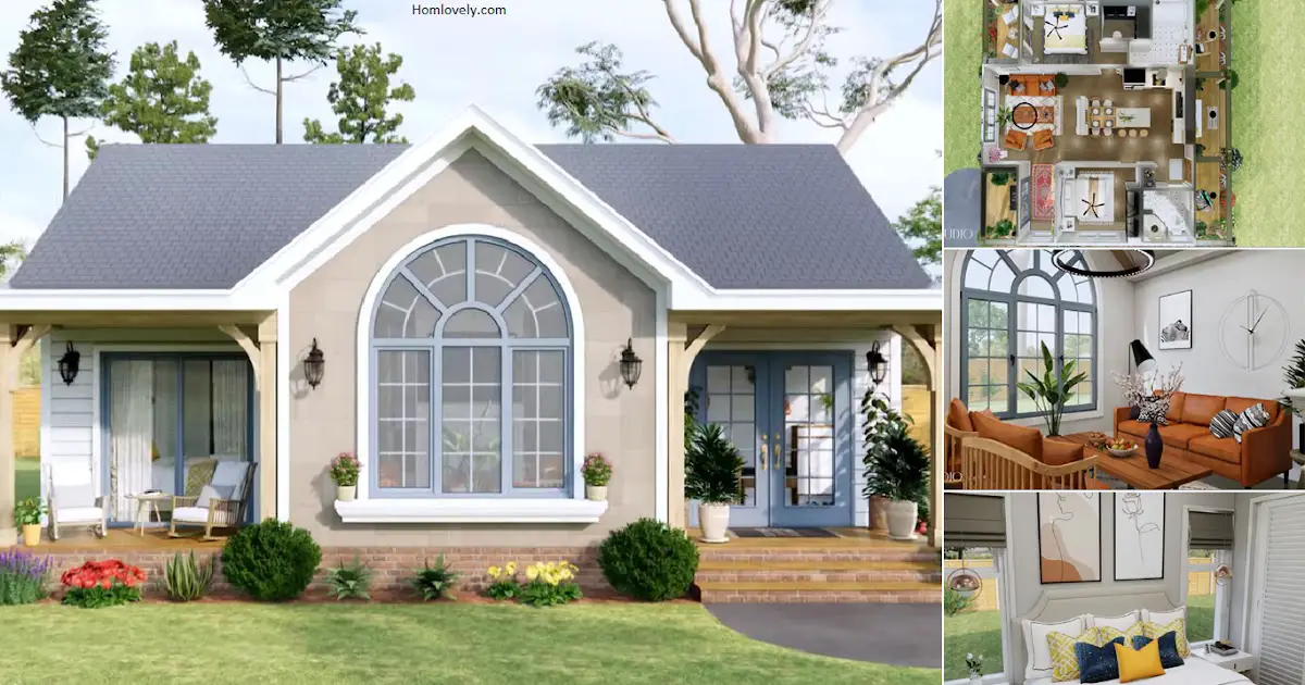Adorable House Design with 2 BEDROOMS (Floor Plan) ~ Homlovely.com