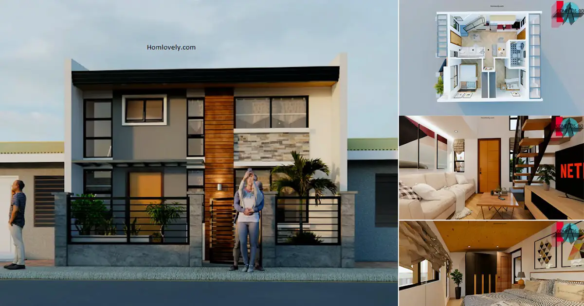 Amazing 6 x 6 m House Design with 5 BBEDROOMS + Floor Plan ~ Homlovely.com