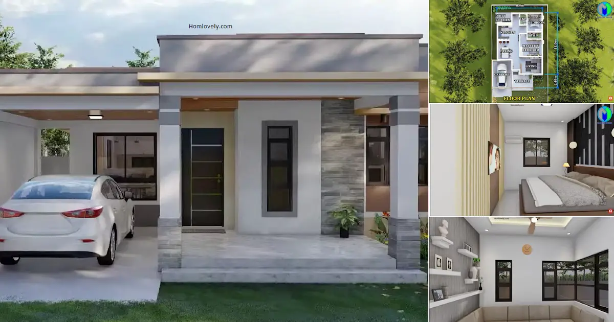 Box Type House Design in 8 x 11 m with 2-BEDROOMS ~ Homlovely.com