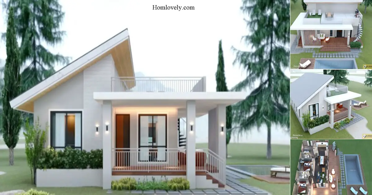Comfortable Bungalow House Design 10.5 x 15 M with 3 Bedrooms and Mini Swim Pool ~ Homlovely.com