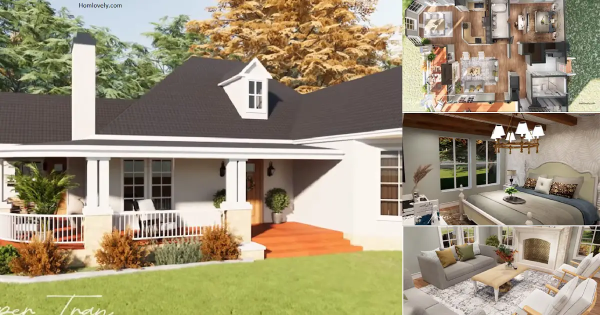 Cottage House Design with FANTASTIC Bedroom and Floor Plan ~ Homlovely.com