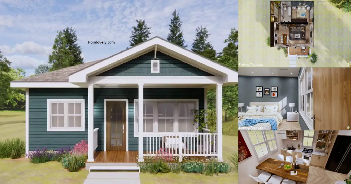 Country Living House Design in 8 x 8 m + Floor Plan ~ Homlovely.com
