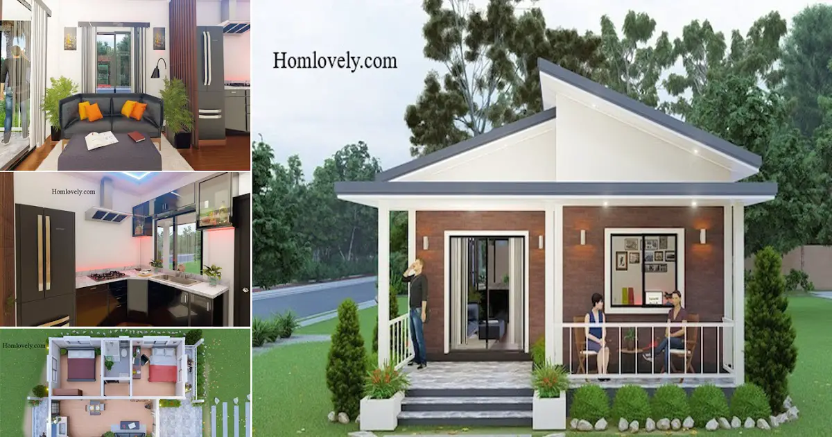 Cozy Small House Design With 2 Bedroom + Full Floor Plan ~ Homlovely.com