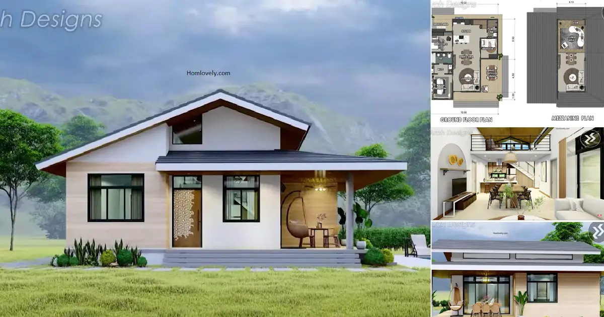 Elevated House Design with 3 Bedrooms + House Plan ~ Homlovely.com
