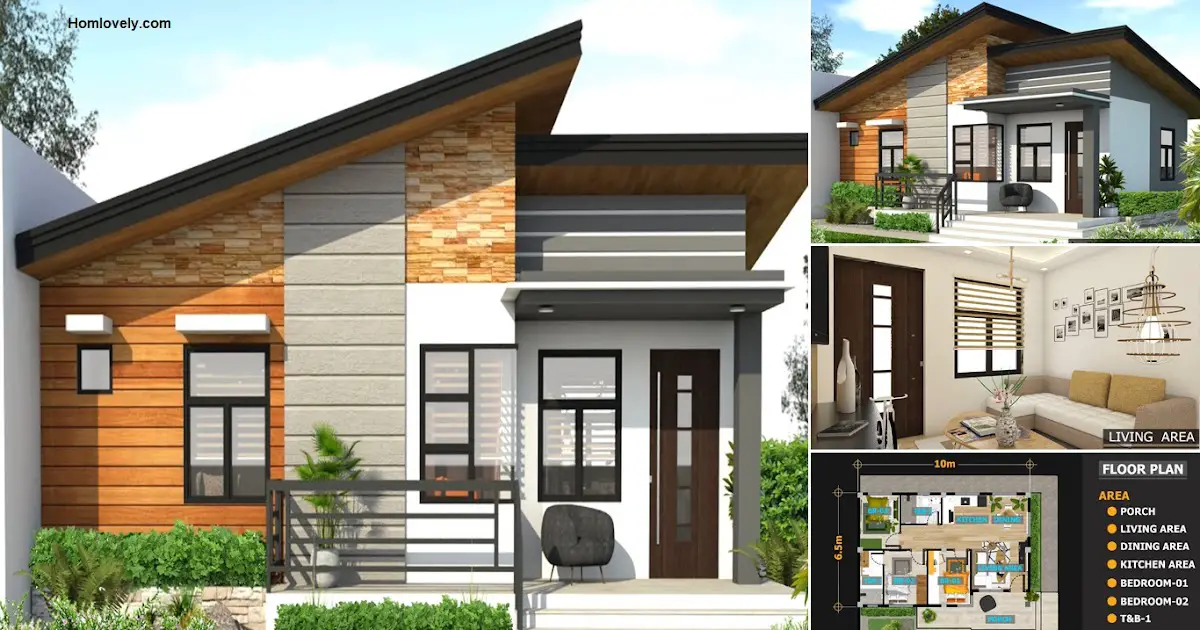 LOW BUDGET Small House Design with 3 Bedroom 6.5 x 10 M ~ Homlovely.com