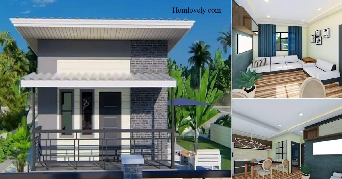 Minimalist Grey Small House Design With Flat Roof Ideas ~ Homlovely.com