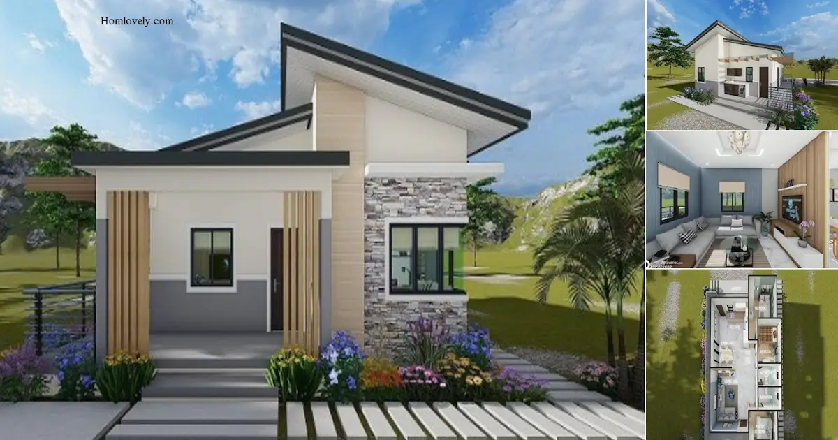 Minimalist Small House Design Picture With 3 Bedroom + Floor Plan ~ Homlovely.com