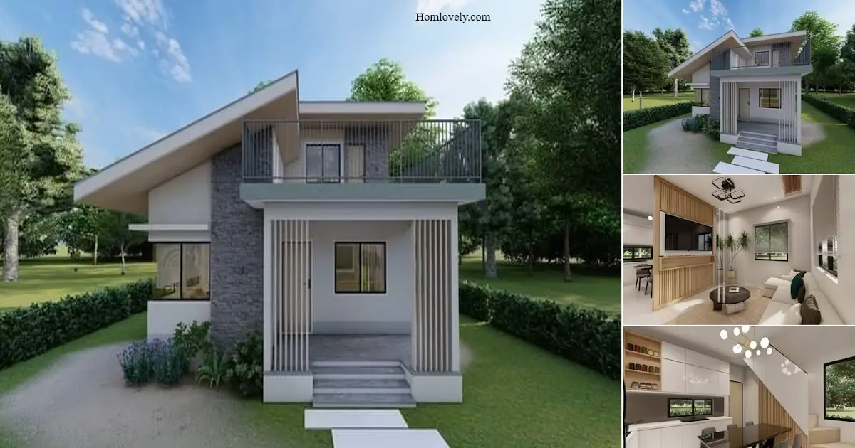 Minimalist Small House Design With Balcony + Full Facilities ~ Homlovely.com