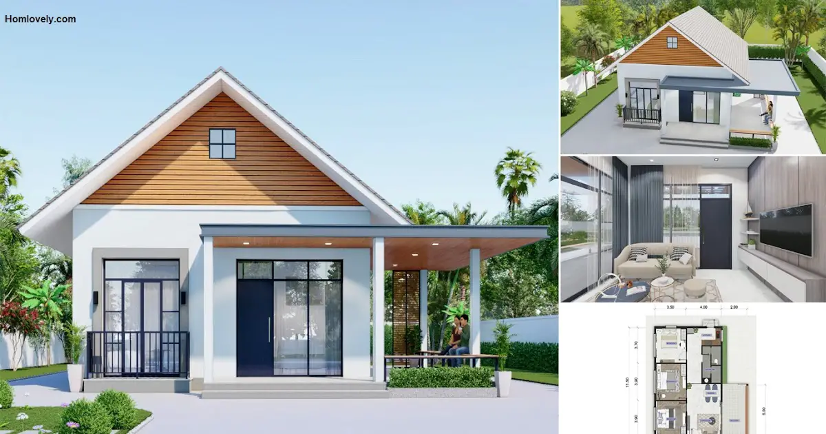 Modern Clean House Design 7.5 x 11 m with 3 Bedrooms ~ Homlovely.com