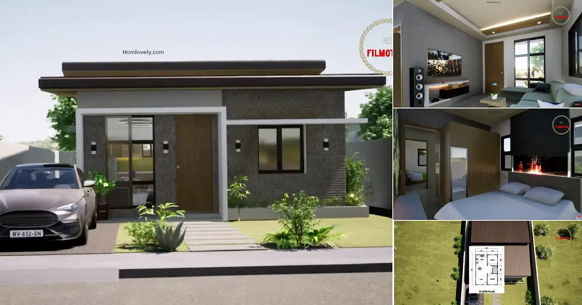 Modern House Design with 2-Bedrooms ( 6.5 x 9 m ) ~ Homlovely.com