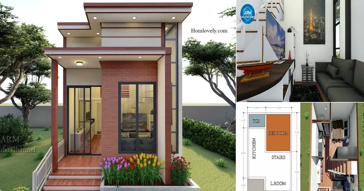 Modern Small House Design 4 x 6 M With 3 Bedroom + Floor Plan ~ Homlovely.com