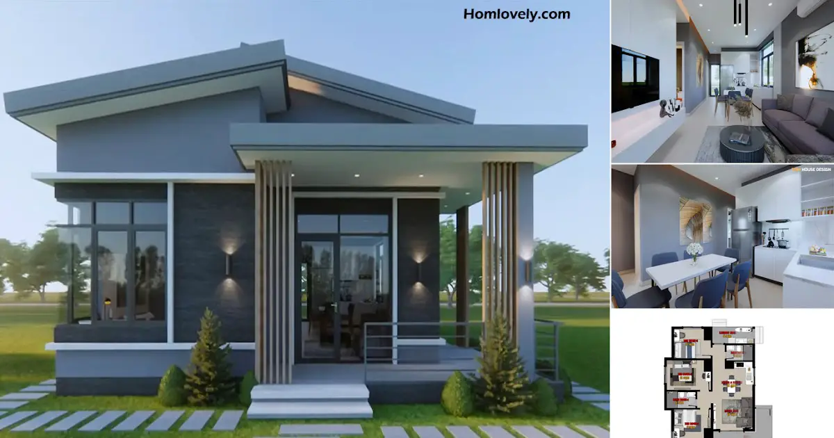Modern Small House Design 7 x 11 M With 3 Bedroom ~ Homlovely.com