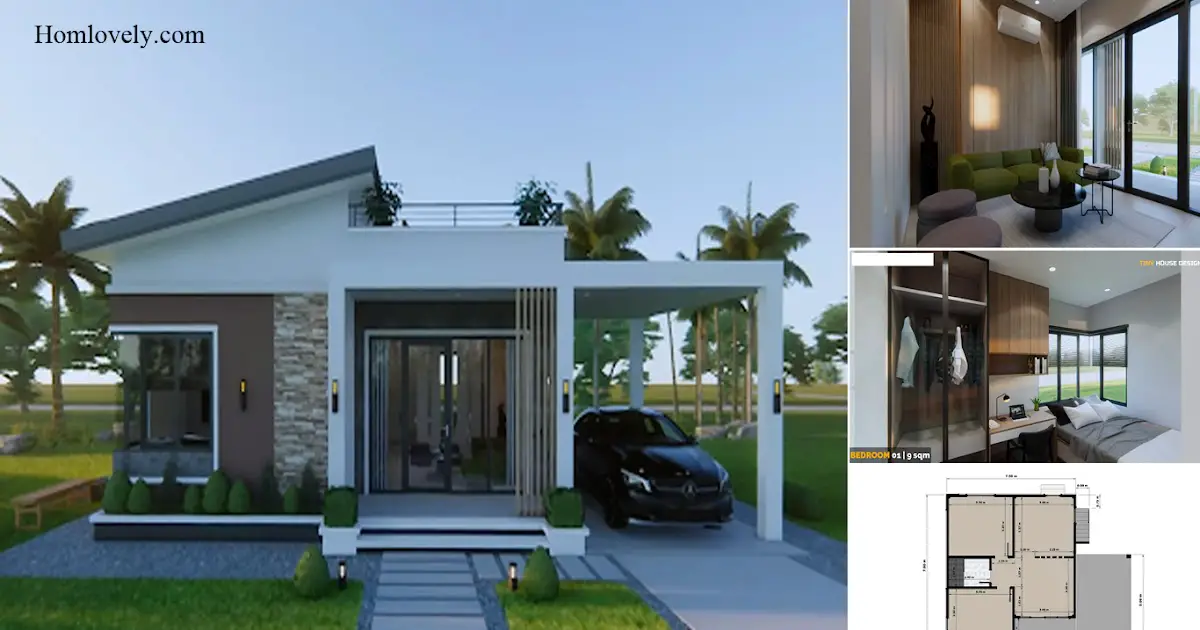 Modern Small House Design With 2 Bedroom + House Plan Detail ~ Homlovely.com