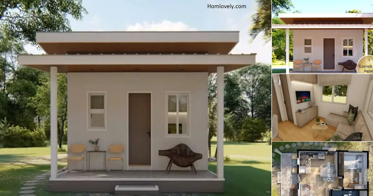 Pleasing Small House Design 5 x 6 M With Loft Bed + Est. Cost ~ Homlovely.com