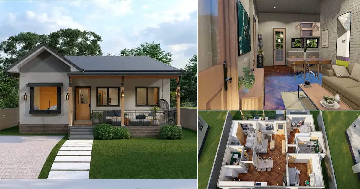 Relaxing & Practical use of Small Space (9 x 8 M) with 3 Bedroom