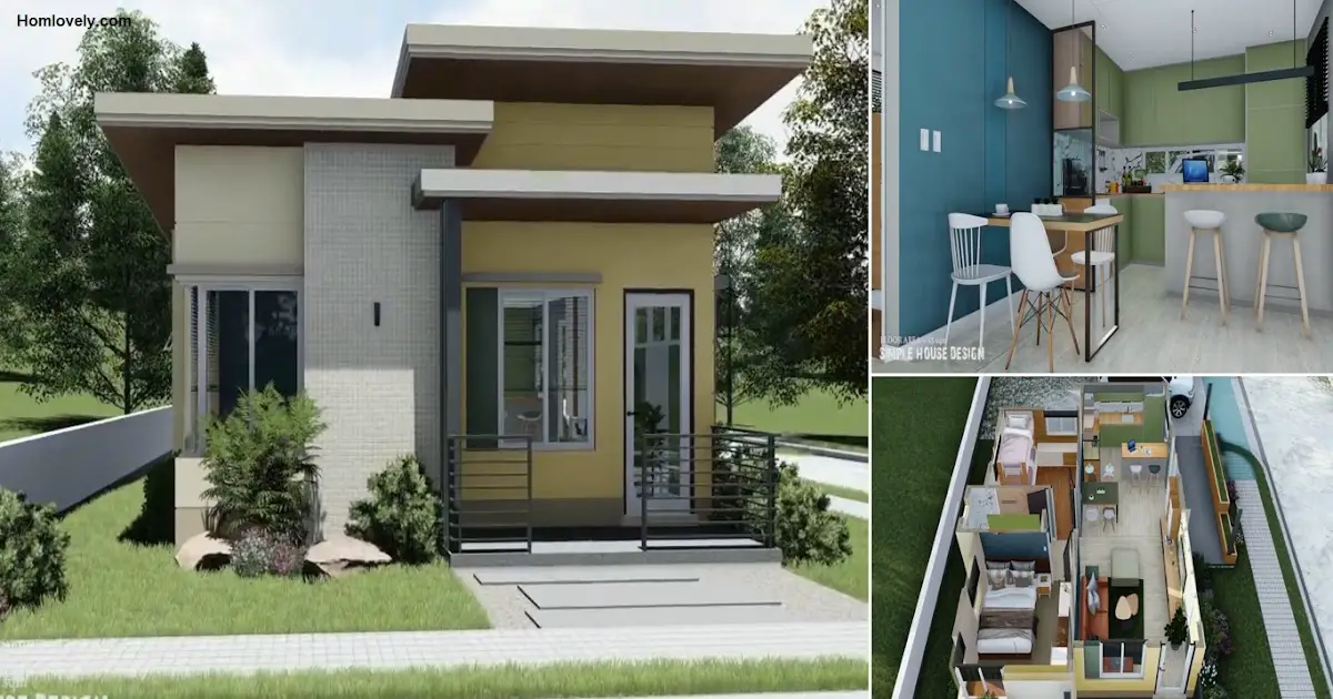 Simple House Design 55 SQM with 2 Bedroom (SHED ROOF TYPE) ~ Homlovely.com