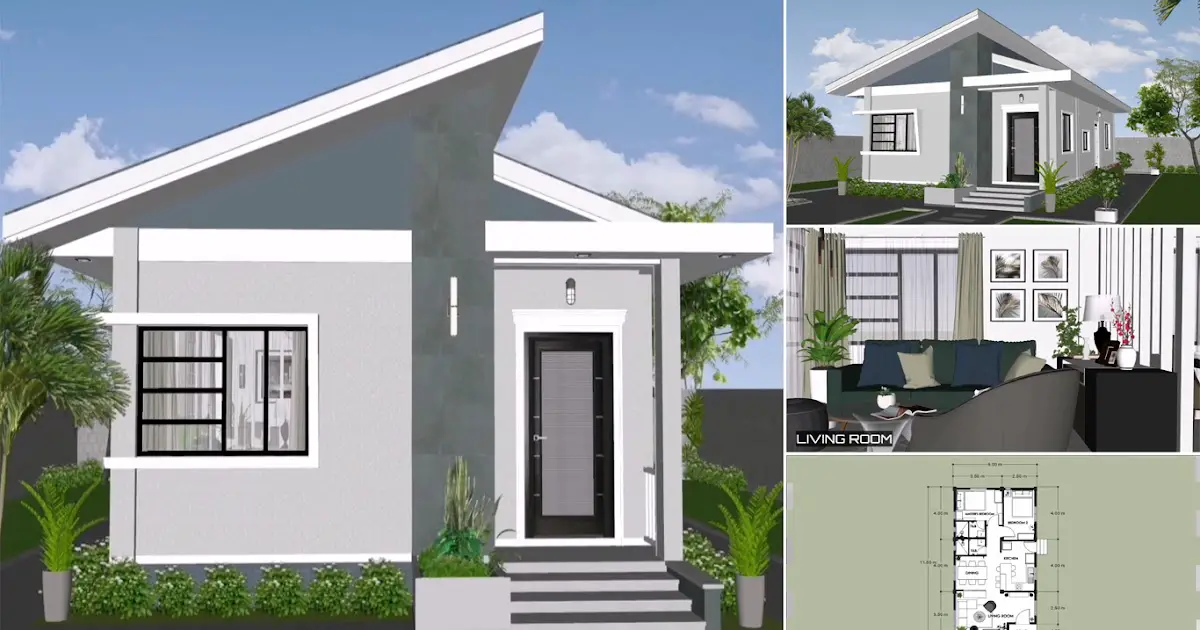 Simple House Design with 2 Bedrooms (6 x 11.5 m) ~ Homlovely.com